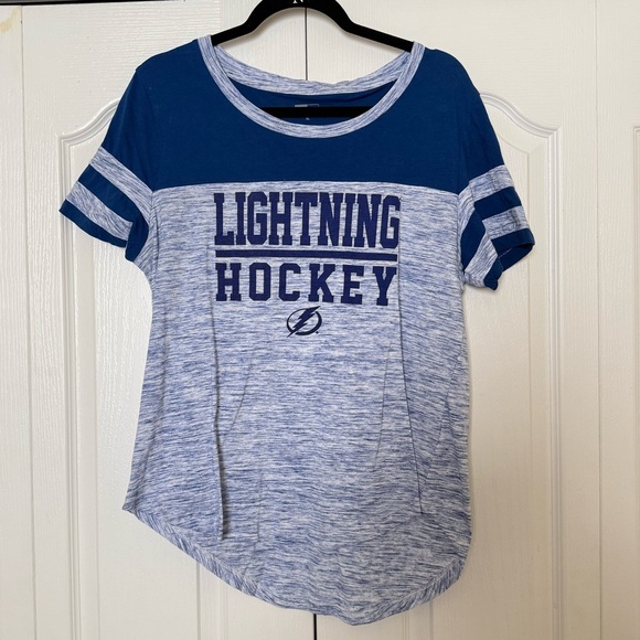 New Era Blue and Gray Lightning Hockey Tee - Picture 1 of 3